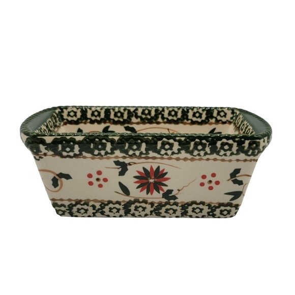 Temptations by Tara Holiday Christmas Mini Loaf Pan Baking Green 12oz 6x3.5 Lid - Picture 1 of 8